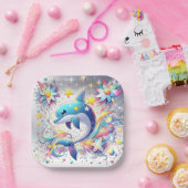 漫画の甘いドルフィンベビーシャワー ペーパープレート (パーティー)