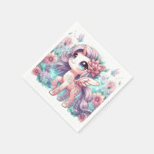 漫画の甘いユニコーン赤ちゃんシャワー スタンダードカクテルナプキン (角)