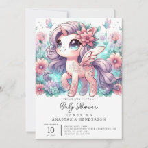 漫画の甘いユニコーン赤ちゃんシャワー