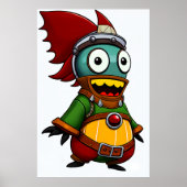 漫画の生ユニークき物エイリアン | AI Art ポスター (正面)