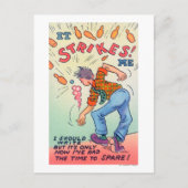 漫画の男のボーリング ポストカード (正面)