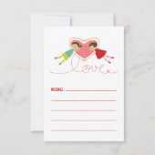 漫画の男の子のハート女の子の教室バレンタインデー 招待状 (裏面)