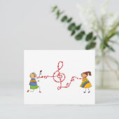 漫画の男の子の女の子かわいいラブソングセレナーデ提案 ポストカード (スタンド正面)