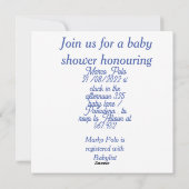 漫画の男の子の赤ちゃんシャワー招待状 シーズンカード (裏面)