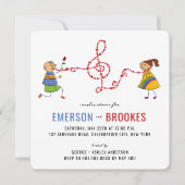 漫画の男の子セレナーズガールフォトカップルのシャワー 招待状 (正面)