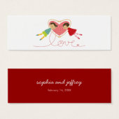 漫画の男の子ラブガールお洒落結婚式の引き出物ラベル (正面&裏面)