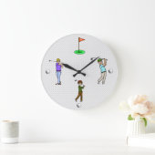 漫画の男性ゴルファーの壁時計 ラージ壁時計 (ホーム)