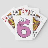 漫画の番号6おもしろい紫の笑顔6 トランプ (裏面)