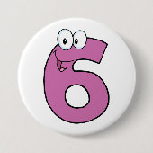漫画の番号6おもしろい紫の笑顔6 缶バッジ (正面)
