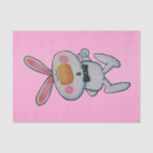 漫画の白いバニー与えの親指がピンク鮮やか色 薄葉紙 (正面)