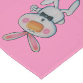 漫画の白いバンニーはオレンジの鼻ピンクを親指 ショートテーブルランナー (コーナー)