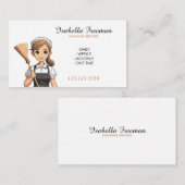 漫画の白いブロムハウスメイドクリーニング 名刺 (正面/裏面)