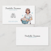 漫画の白いランドリーハウスメイドクリーニング 名刺 (正面/裏面)