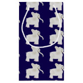 漫画の白い象のギフト交換 スモールペーパーバッグ (裏面)