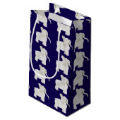 漫画の白い象のギフト交換 スモールペーパーバッグ (裏面アングル)