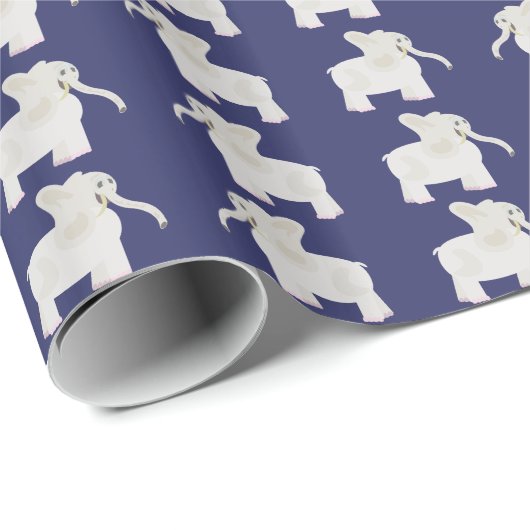 漫画の白い象のギフト交換 ラッピングペーパー (ロールコーナー)