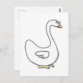 漫画の白鳥の優雅な白い鳥のデザイン ポストカード (正面/裏面)