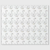 漫画の白鳥の優雅な白い鳥のデザイン ラッピングペーパー (フラット)