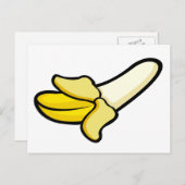 漫画の皮を剥いたバナナの果実はがき ポストカード (正面/裏面)