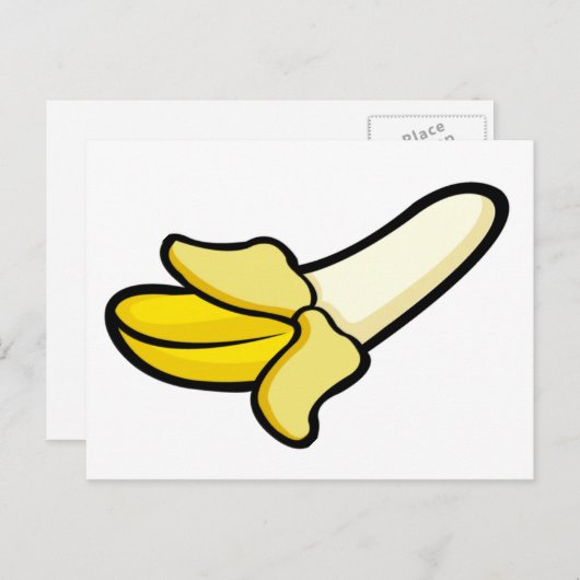 漫画の皮を剥いたバナナの果実はがき ポストカード (正面/裏面)