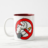 漫画の禁煙の印 ツートーンマグカップ (左)