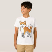 漫画の秋田犬/柴犬 Tシャツ (正面フル)