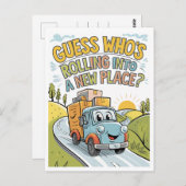 漫画の移動トラックの移動発表はがき ポストカード (正面/裏面)