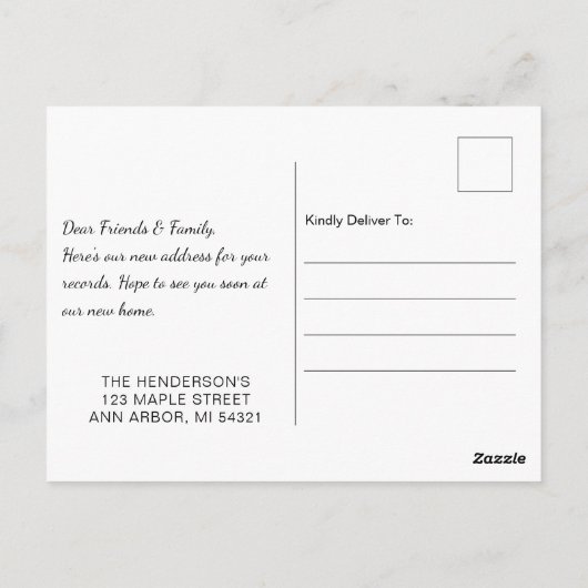 漫画の移動トラックの移動発表はがき ポストカード (裏面)