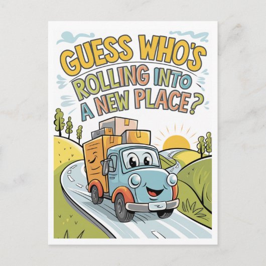 漫画の移動トラックの移動発表はがき ポストカード (正面)