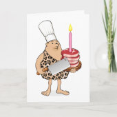 漫画の穴居人のPaleoのシェフ-おもしろいなバースデー・カード カード (正面)