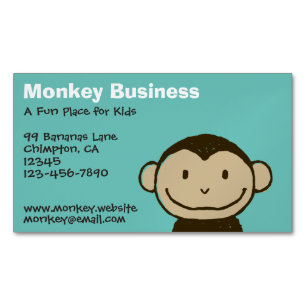 漫画の笑顔のサル顔 マグネット名刺