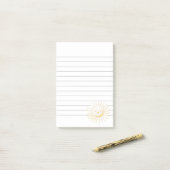 漫画の笑顔の太陽の顔が並んだ ポストイット (デスク上)