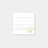 漫画の笑顔の太陽の顔3x3ライン ポストイット (正面)