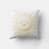 漫画の笑顔の太陽顔 クッション (裏面)