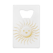 漫画の笑顔の太陽顔 クレジットカード栓抜き (裏面)