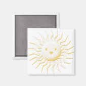 漫画の笑顔の太陽顔 マグネット (正面/裏面)