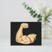 漫画の筋肉MAN強い腕の二頭筋アスレティックポー ポストカード (スタンド正面)