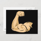 漫画の筋肉MAN強い腕の二頭筋アスレティックポー ポストカード (正面/裏面)