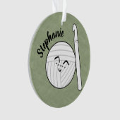 漫画の糸ボール&クロチェットフック+名前オーナメント オーナメント (正面)