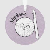 漫画の糸ボール&クロチェットフック+名前オーナメント オーナメント (裏面)