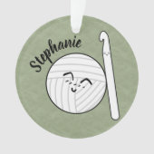 漫画の糸ボール&クロチェットフック+名前オーナメント オーナメント (正面)