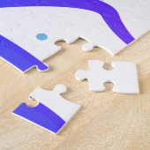 漫画の紫のタコ動物 ジグソーパズル (側面)