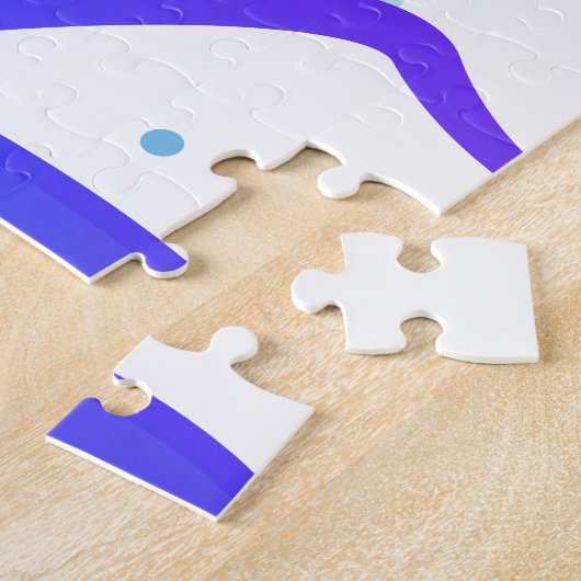 漫画の紫のタコ動物 ジグソーパズル (側面)