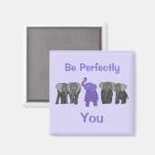 漫画の紫色の象"完全にあなたになる" マグネット (正面/裏面)