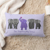 漫画の紫色の象"完全にあなたになる" ランバークッション (ブランケット)