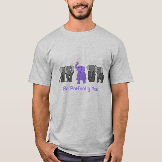 漫画の紫色の象"完全にあなたになる" Tシャツ (正面)
