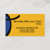 漫画の細胞-青および黄色 名刺 (裏面)