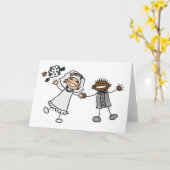 漫画の結婚式 カード (黄色い花)