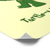 漫画の緑と黄色のカメプリント ポスター (角)