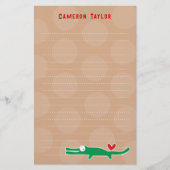 漫画の緑のゲーターキッズのドットありがとう 便箋 (正面)